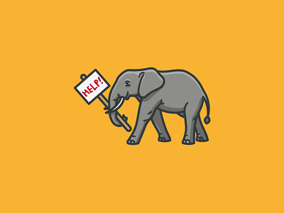 #SaveTheElephantDay on April 16th elephant endangered species icon illustration observance vector
