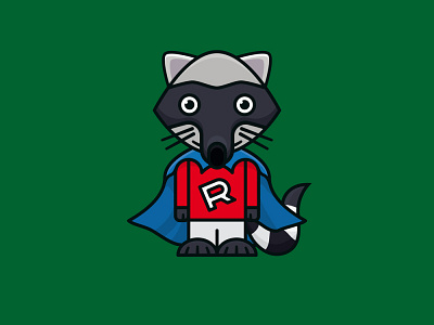 #SuperheroDay on April 28th icon illustration raccoon superhero vector