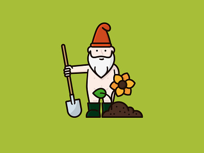 #NakedGardeningDay on May 2nd garden gnome icon illustration observance vector