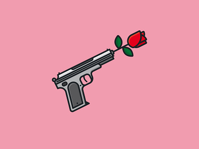 #ConscientiousObjectorDay on May15 flower gun handgun icon illustration observance rose vector