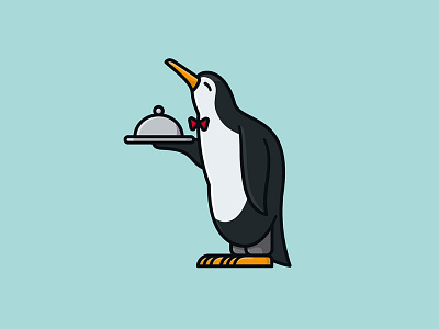 #WaitersDay on May 16th icon illustration observance penguin vector waiter