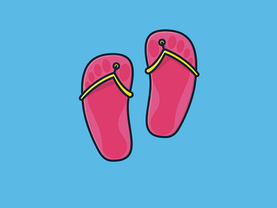 #FlipFlopDay on June 19th flipflops icon illustration observance vector