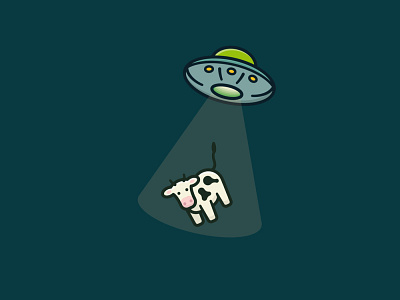 #WorldUFODay on June 24th cow icon illustration observance ufo vector