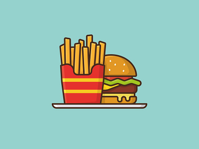 #FrenchFriesDay on July 13th cheeseburger food french fries hamburger icon illustration observance vector