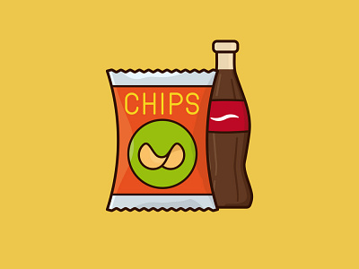 #JunkFoodDay on July 21st cola food icon illustration junk food potato chips vector