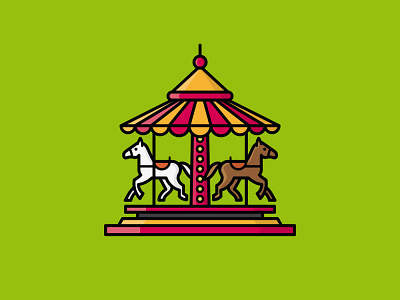#CarouselDay on July 25th carousel icon illustration merry go round observance vector