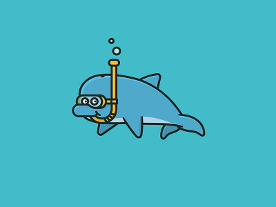 #SnorkelingDay on July 30th dolphoín icon illustration observance vector