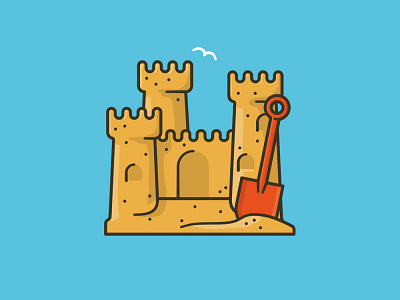 #SandcastleDay on August 1 icon illustration observance sandcastle vector