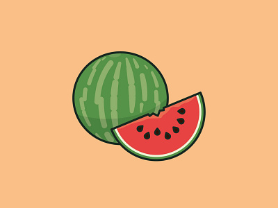 #WatermelonDay on August 3rd food icon illustration observance vector