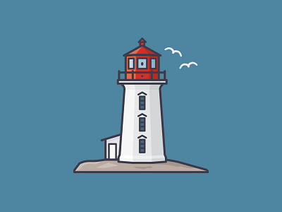 #LighthouseDay on August 7 icon illustration lighthouse observance vector