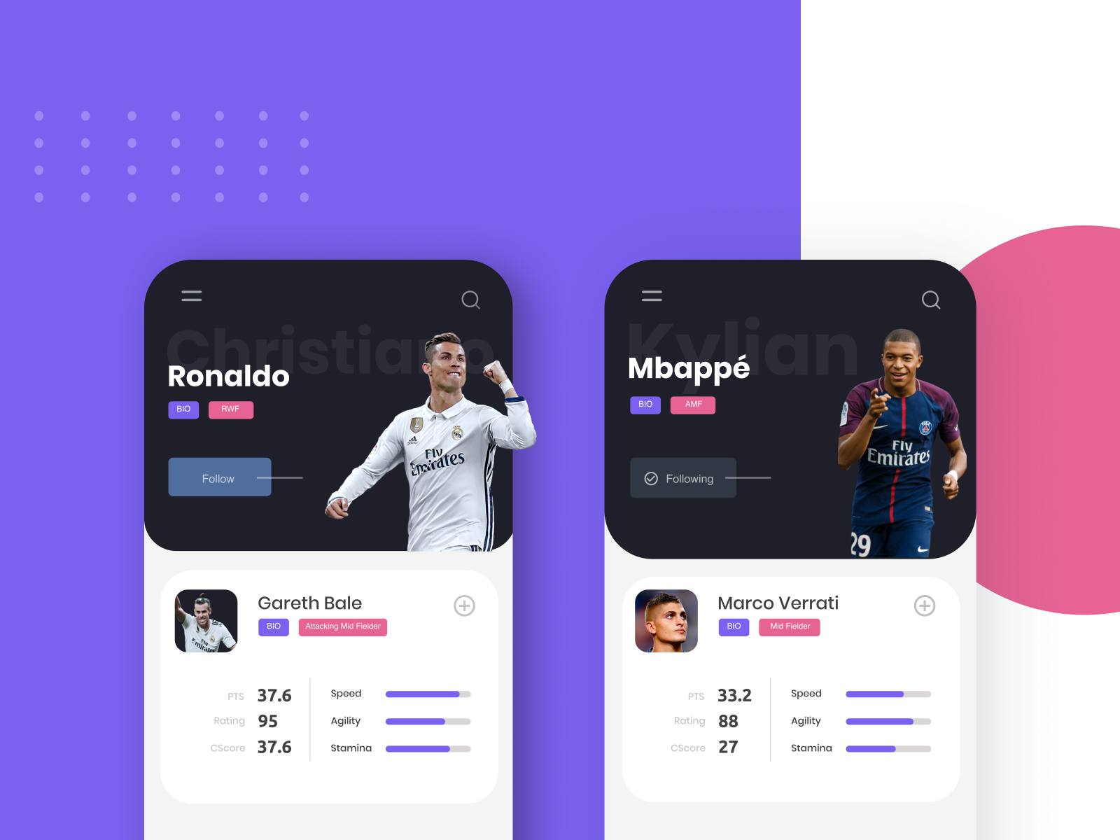 Fantasy League Sports App Design by Faraz Ahmed on Dribbble