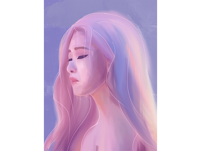 Blackpink's Rosé | Illustration blackpink illustration painting pink procreate purple rosé