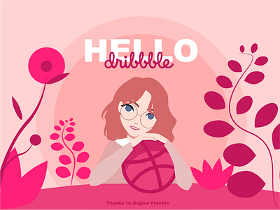 Hello Dribble | Thanks :) cute flower hello dribbble pink