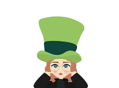 Mad Hatter | Illustration cute disney flatdesign graphisme green illustrator madhatter