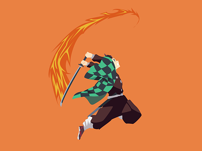 Tanjiro | Illustration anime demon slayer flat design illstration kimetsu no yaiba manga tanjiro