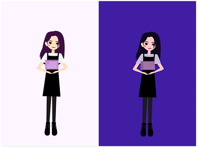 Light & Dark | Illustration dark mode drak theme flat design illustration light mode light theme purple