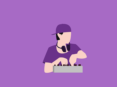 DJ | Illustration dj electronic music flat design illustration illustrator purple