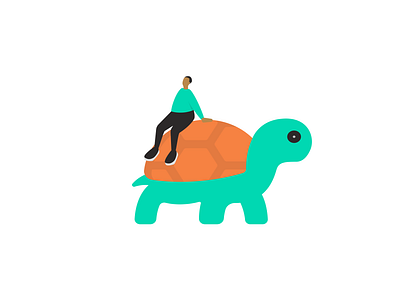Turtle | Illustration flatdesign green illustration illustrator orange turtle