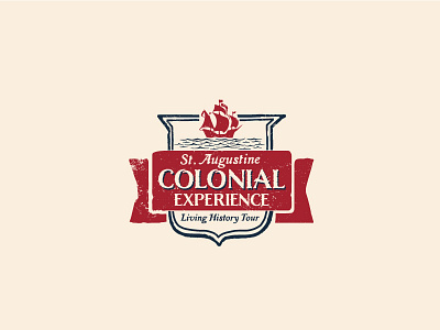 Colonial Experience banner branding design history logo shield
