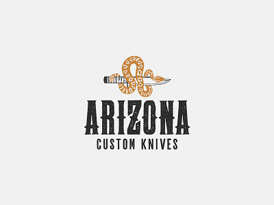 Arizona Custom Knives branding design illustration knife knives logo snake