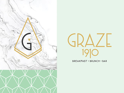 Graze 1910 branding deco design logo restaurant restaurant branding
