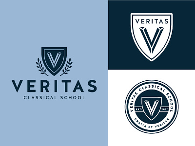 Veritas Classical School academic branding classical crest crest logo design education educational logo school school logo seal shield