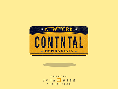 NYC Continental car license plate continental john wick john wick fanart john wick parabellum keanu reeves new york nyc rahalarts t shirt t shirt design t shirt designer vector vector artwork vector design yellow