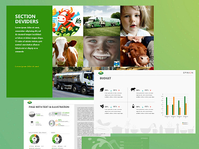 Arla Template presentation arla branding chart cow dashboad data design flower green healthy live maketing milk powerpoint template presentation design ui vector