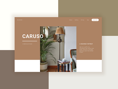 Caruso UI Redesign branding design hotel landing page luxury ui ux web design