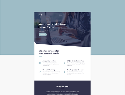 FMR UI Redesign branding design finance landing page mockup ui web design website