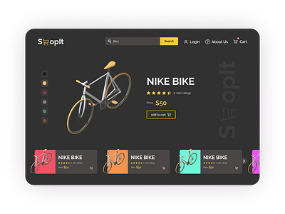 E-Commerce page bike blacktheme buying dribbble e comerce figmadesign nike online shopping practice ui ui design uiux webdesign