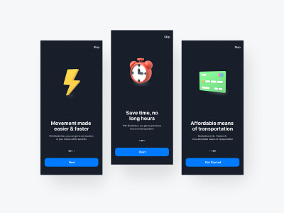 Onboarding (Borderless App) - Dark Theme