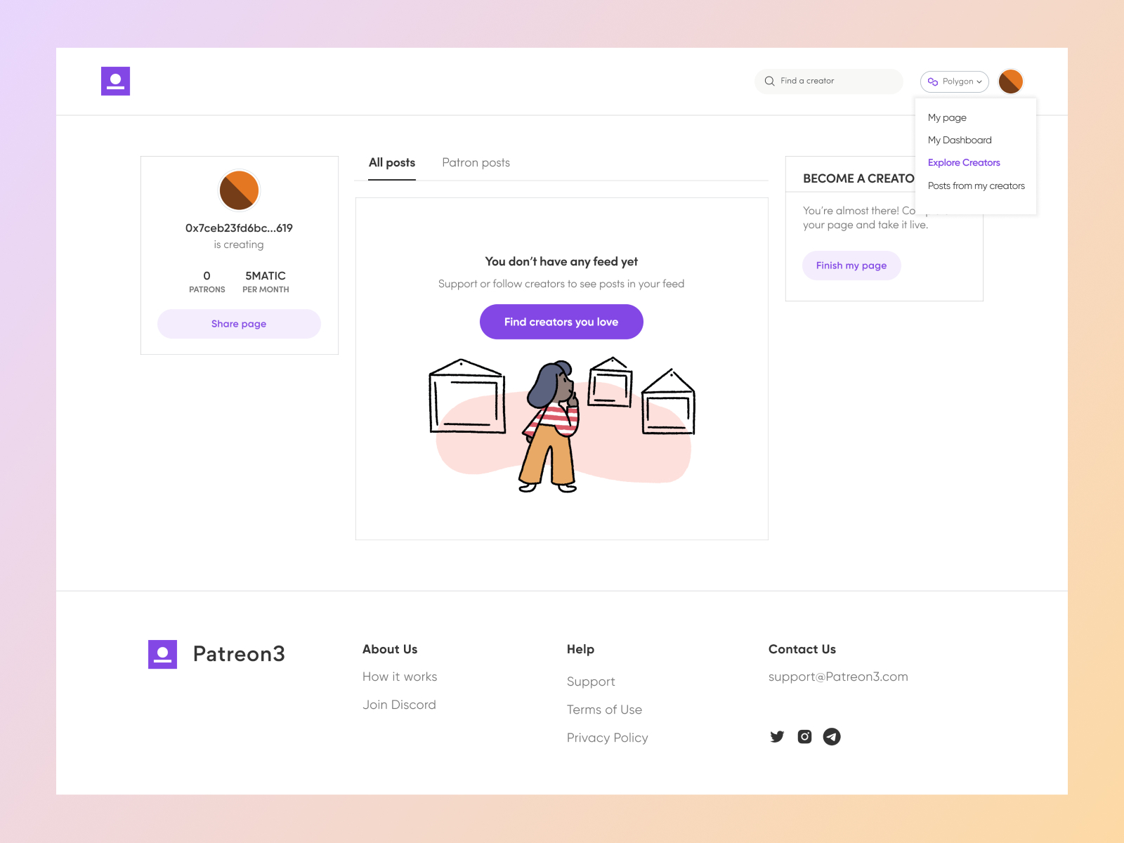 Home Page - No Feed (Patreon3) By Iykee Okonkwo On Dribbble