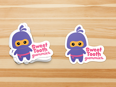 Sweet Tooth Gummies - Logo Stickers advertising branding cartoon cute design illustration logo marketing merchandising sticker