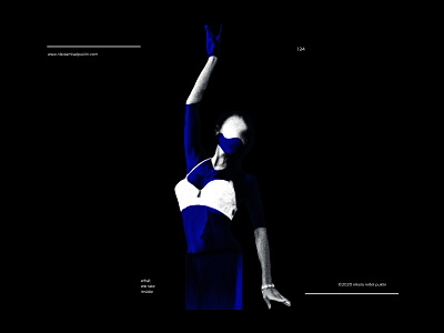 no. 134 here she comes again black blue design digital art human illustration minimal oriental dance photoshop poster poster a day posterdesign postereveryday typography