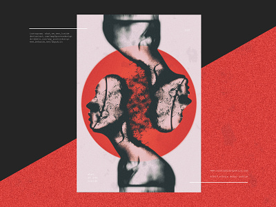 no. 098 mind and soul black design dizajn dizajnplakata human illustration minimal photoshop plakat poster poster a day posterdesign postereveryday red reflection surreal twins type typeface typography