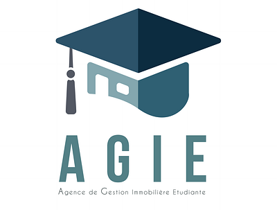 Logo A.G.I.E agence brand branding design flatdesign immobilié logo