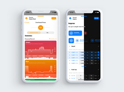 YAWA Fitness: Workout Tracker Gym Log android dark dark mode design fitness gym health logger mobile react react native tracker typography