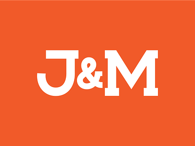 J&M Logo branding clean design font graphic design leather logo letteting logo orange serif simple slabserif stamp type typography vector white
