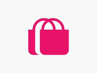 Shopping Bag branding bright clean color colors design icon iconography icons logo logos pink purple simple vector