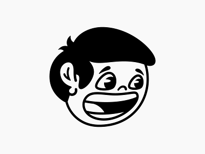 Mascot black brand branding caricature clean design face face logo graphic design human logo icon iconography logo man mascot simple vector white