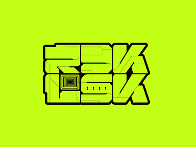 RDK LSK graphic ai black clean cyber design designer emblem future futuristic logo neon simple type typeface typography vector