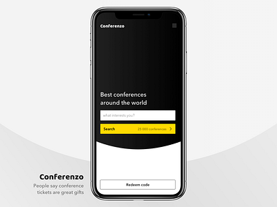 Mobile App — Conference Ecommerce / Welcome Screen