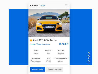 Mobile App — Auto Dealership / Car Product Page agency app car clean concept creative design e commerce ecommerce experience flat ios marketplace minimal mobile platform sketch ui ux web