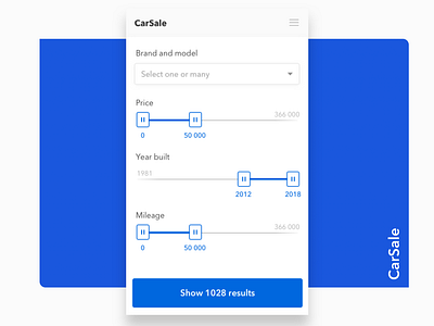 Mobile App — Auto Ecommerce / Filter Selection