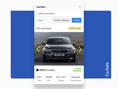 Mobile App — Car Sale / Search Results agency app clear concept design ecommerce idea interaction interface minimal mobile mobile app ui ux ux design