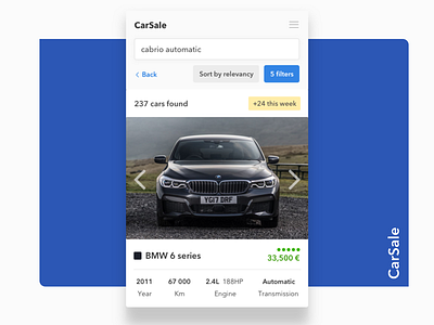 Mobile App — Car Sale / Search Results