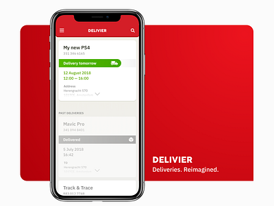 Delivier — delivery track mobile app / List page