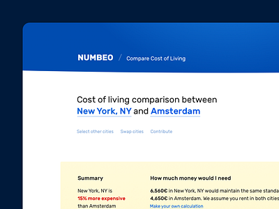 Concept for Numbeo