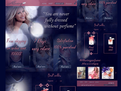 Alluring perfume design illustration perfume photoshop psd ui ux web web design webdesign website